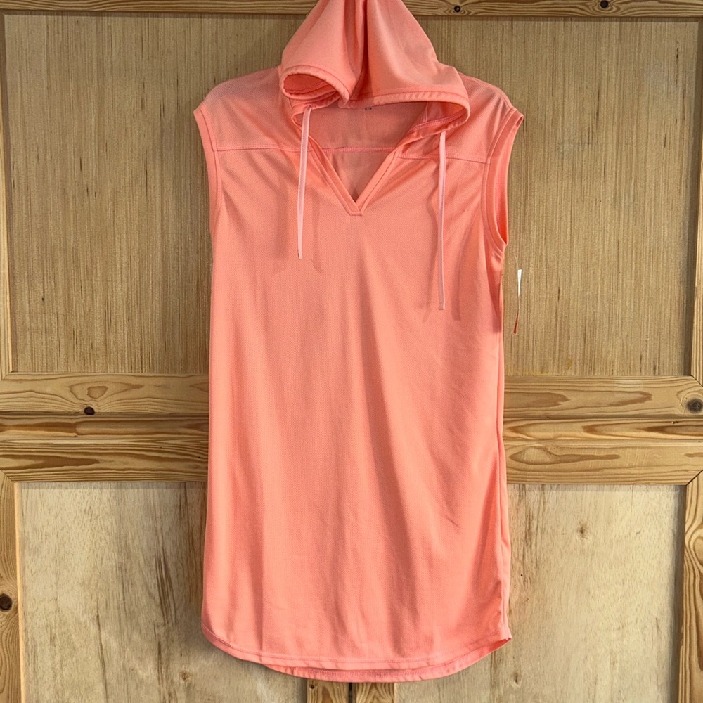 Joe Fresh Coral Hooded Sleeveless Swim Cover-Up Sz S New w/tags